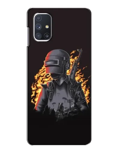 Чехол для Samsung Galaxy M51 с картинкой «PUBG — огненный силуэт» Чехол для Samsung Galaxy M51 с картинкой «PUBG — огненный силуэт»