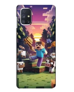Чехол для Samsung Galaxy M51 с картинкой «Стив на ферме»