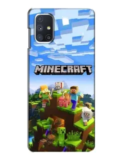 Чехол для Samsung Galaxy M51 с картинкой «Minecraft классический мир»