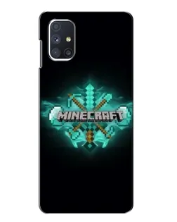 Чехол для Samsung Galaxy M51 с картинкой «Minecraft Diamond лого»