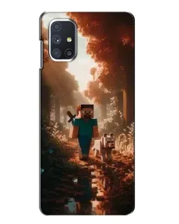Чехол для Samsung Galaxy M51 с картинкой «Стив в лесу»