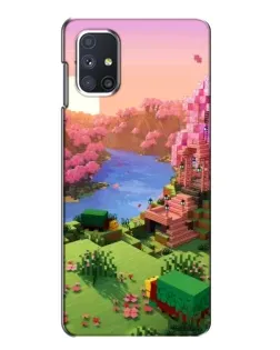 Чехол для Samsung Galaxy M51 с картинкой «Розовое дерево Minecraft»
