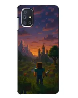 Чехол для Samsung Galaxy M51 с картинкой «Стив у башни»