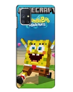 Чехол для Samsung Galaxy M51 с картинкой «Губка Боб Minecraft»