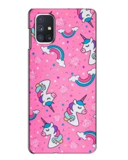 Чехол для Samsung Galaxy M51 с картинкой «Unicorn паттерн розовый»