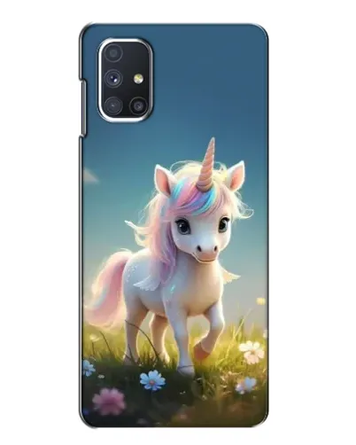 Чехол для Samsung Galaxy M51 с картинкой «Единорог на поляне»