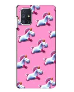 Чехол для Samsung Galaxy M51 с картинкой «Единороги на розовом»