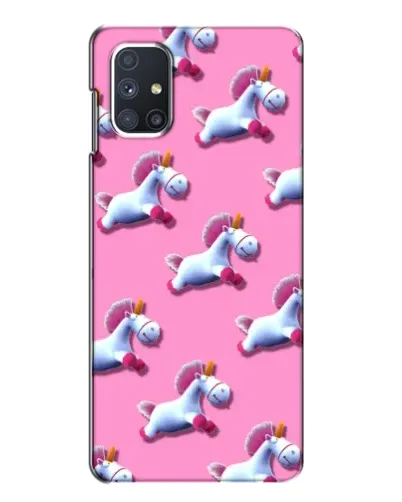 Чехол для Samsung Galaxy M51 с картинкой «Единороги на розовом»