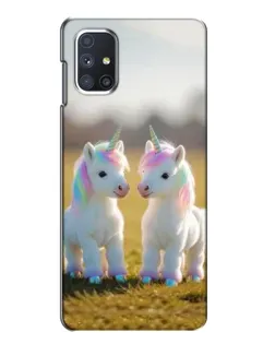 Чехол для Samsung Galaxy M51 с картинкой «Пара единорогов»