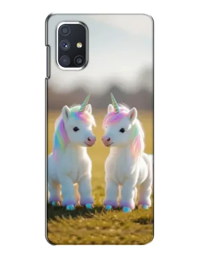 Чехол для Samsung Galaxy M51 с картинкой «Пара единорогов»