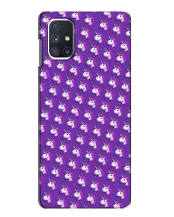 Чехол для Samsung Galaxy M51 с картинкой «Единороги на фиолетовом»