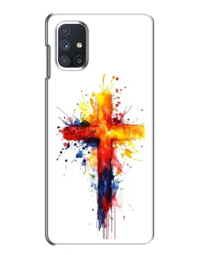 Чехол для Samsung Galaxy M51 с картинкой «Акварельный крест»