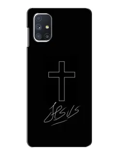 Чехол для Samsung Galaxy M51 с картинкой «Графический крест Jesus» Чехол для Samsung Galaxy M51 с картинкой «Графический крест Jesus»