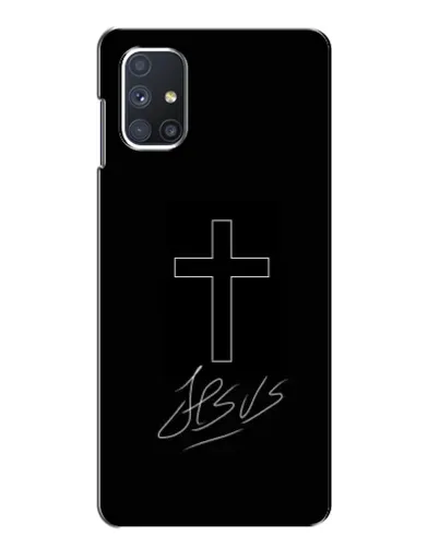 Чехол для Samsung Galaxy M51 с картинкой «Графический крест Jesus» Чехол для Samsung Galaxy M51 с картинкой «Графический крест Jesus»