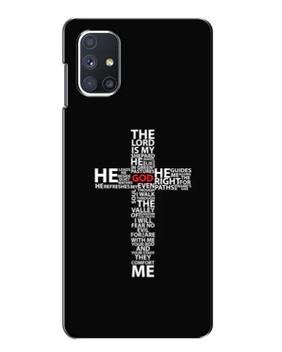 Чехол для Samsung Galaxy M51 с картинкой «Текстовый крест» Чехол для Samsung Galaxy M51 с картинкой «Текстовый крест»