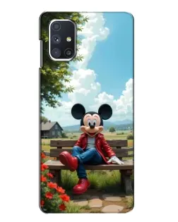 Чехол для Samsung Galaxy M51 с картинкой «Микки на скамейке»