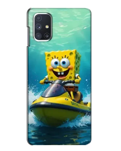 Чехол для Samsung Galaxy M51 с картинкой «Спанч Боб на гидроцикле»