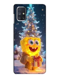Чехол для Samsung Galaxy M51 с картинкой «Рождественский Спанч Боб»