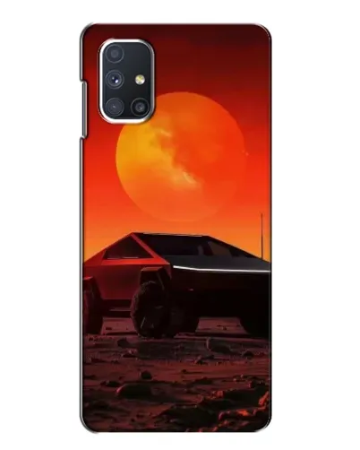 Чехол для Samsung Galaxy M51 с картинкой «Cybertruck на Марсе»