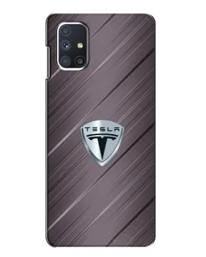 Чехол для Samsung Galaxy M51 с картинкой «Металлическая текстура Tesla»