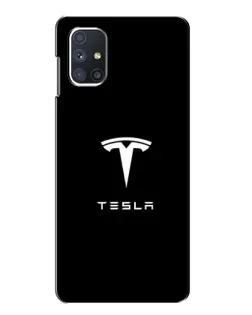 Чехол для Samsung Galaxy M51 с картинкой «Tesla White Logo»