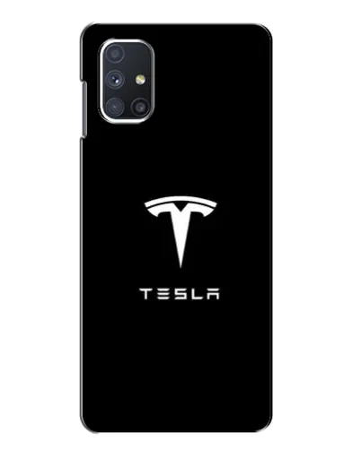Чехол для Samsung Galaxy M51 с картинкой «Tesla White Logo»