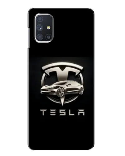 Чехол для Samsung Galaxy M51 с картинкой «Tesla — серебристое авто»