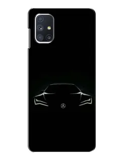 Чехол для Samsung Galaxy M51 с картинкой «Mercedes — силуэт авто»
