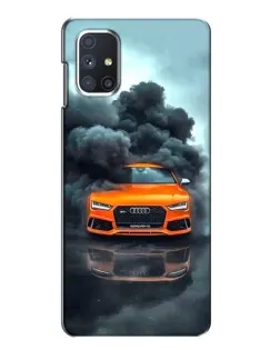 Чехол для Samsung Galaxy M51 с картинкой «Audi в облаках дыма»