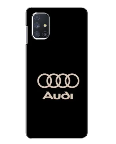 Чехол для Samsung Galaxy M51 с картинкой «Audi — золотой логотип»