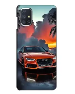 Чехол для Samsung Galaxy M51 с картинкой «Audi — закат»