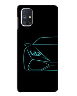 Чехол для Samsung Galaxy M51 с картинкой «Голубой силуэт Lamborghini» Чехол для Samsung Galaxy M51 с картинкой «Голубой силуэт Lamborghini»
