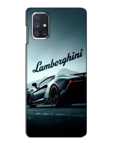 Чехол для Samsung Galaxy M51 с картинкой «Классическая надпись Lamborghini»