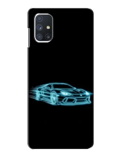 Чехол для Samsung Galaxy M51 с картинкой «Неоновый контур Lamborghini»