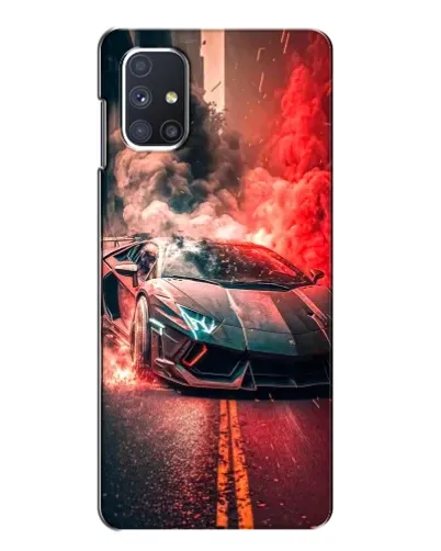 Чехол для Samsung Galaxy M51 с картинкой «Lamborghini красный дым»