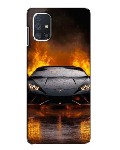 Чехол для Samsung Galaxy M51 с картинкой «Lamborghini в огне»