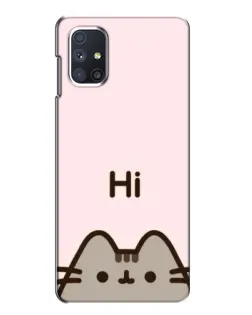 Чехол для Samsung Galaxy M51 с картинкой «Пушин говорит Hi»