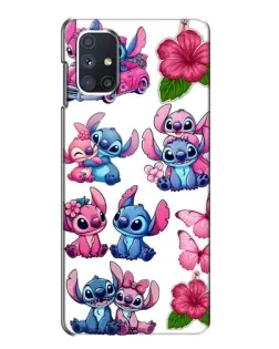 Чехол для Samsung Galaxy M51 с картинкой «Стикеры Stitch и Angel»
