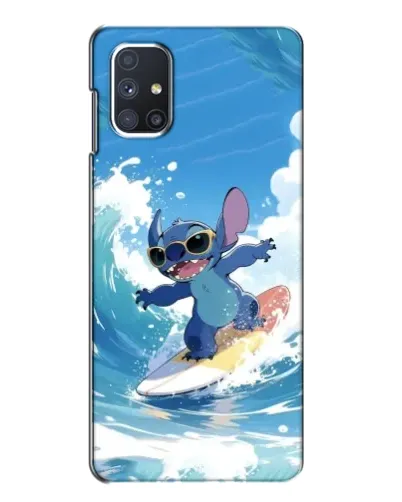 Чехол для Samsung Galaxy M51 с картинкой «Стич на волне»