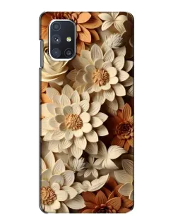 Чохол для Samsung Galaxy M51 з картинкою «Бежевий флористичний декор»