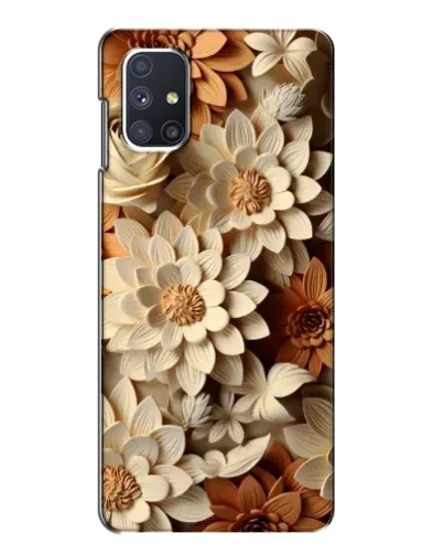 Чехол для Samsung Galaxy M51 с картинкой «Бежевый флористический декор»