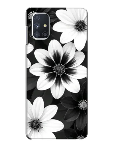 Чехол для Samsung Galaxy M51 с картинкой «Монохромные астры»