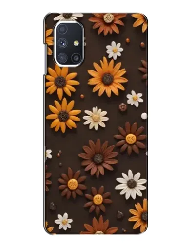 Чехол для Samsung Galaxy M51 с картинкой «Узор из маленьких подсолнухов»