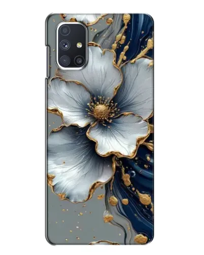 Чехол для Samsung Galaxy M51 с картинкой «Белый цветок и золотой флюид» Чехол для Samsung Galaxy M51 с картинкой «Белый цветок и золотой флюид»