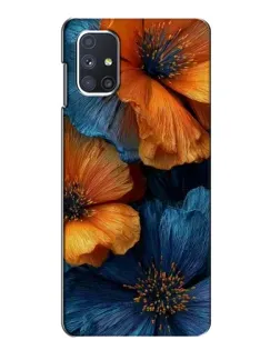 Чохол для Samsung Galaxy M51 з картинкою «Яскрава синьо-помаранчева флора»