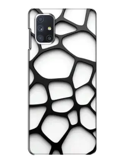 Чехол для Samsung Galaxy M51 с картинкой «Белая объемная сетка»