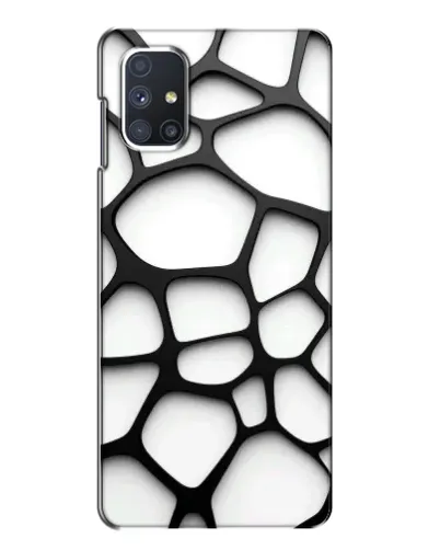 Чехол для Samsung Galaxy M51 с картинкой «Белая объемная сетка»