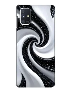 Чехол для Samsung Galaxy M51 с картинкой «Черно-белая спираль»