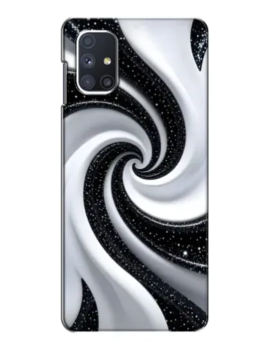 Чехол для Samsung Galaxy M51 с картинкой «Черно-белая спираль»