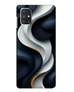Чехол для Samsung Galaxy M51 с картинкой «Объемные черно-белые ленты»